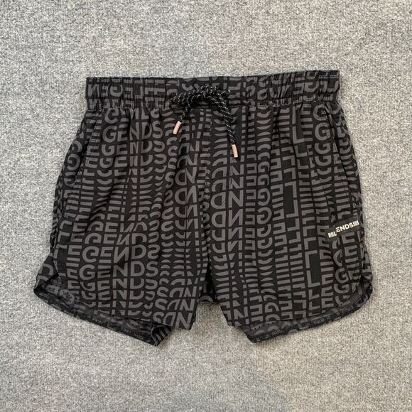 Legends Shorts Mens S Small Black Grey Luka 5 Inch Unlined Active Gym Train Run - Picture 2 of 11